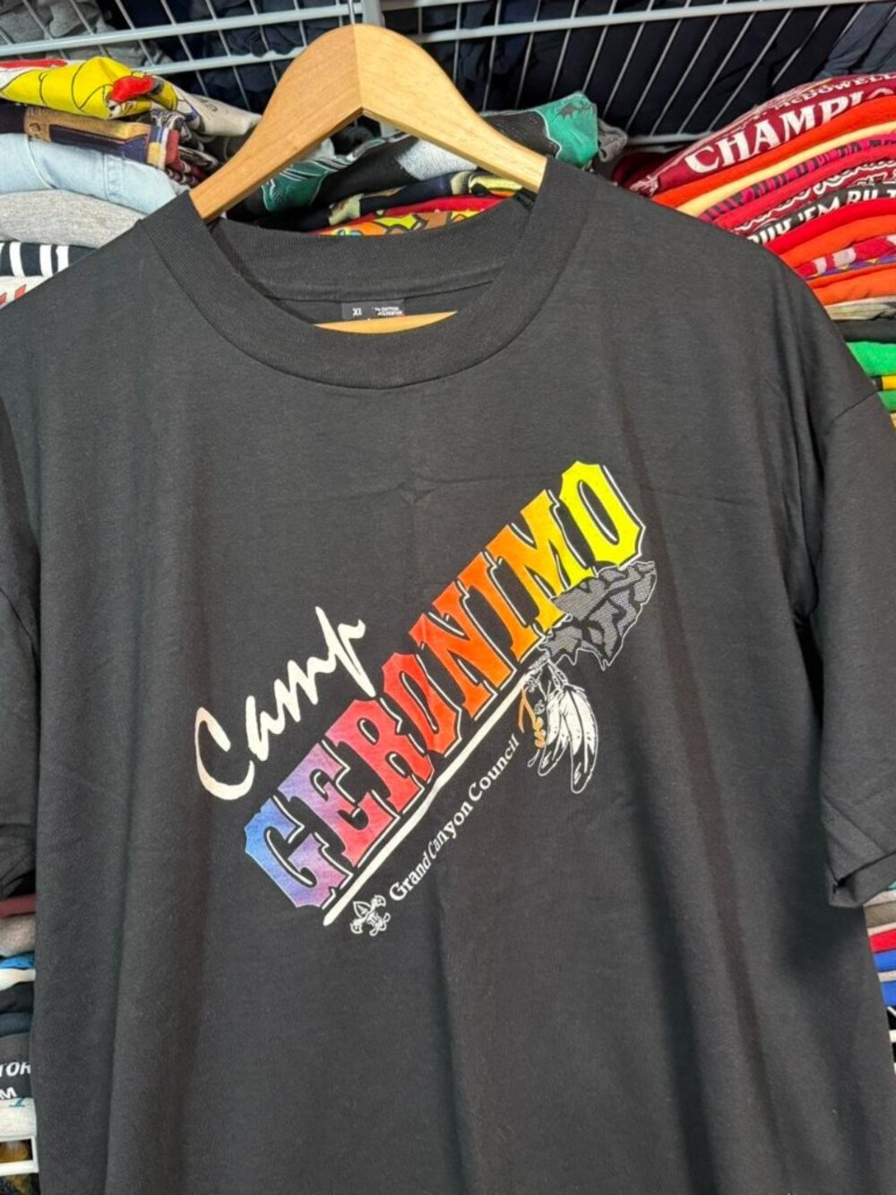 90s vintage Camp Geronimo Grand Canyon council Boy Scouts t shirt black
